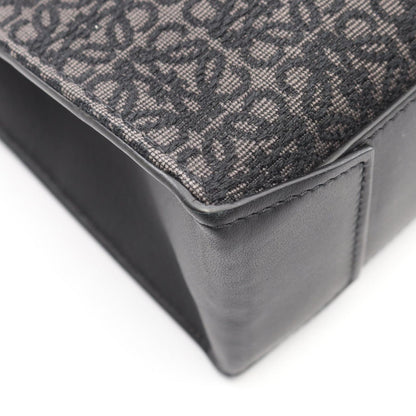 Loewe Tote Buckle Horizontal Anagram Black Canvas Leather — view 6