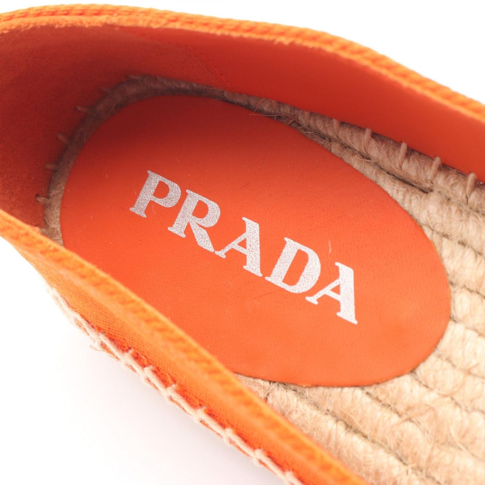 Prada Slip Ons Triangle Logo Espadrilles Canvas Slipper — view 5