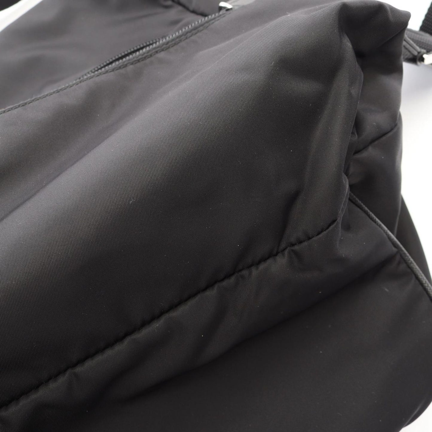 Prada Shoulder Bag Re-Nylon Black Nylon Saffiano Leather Triangle Logo — view 7
