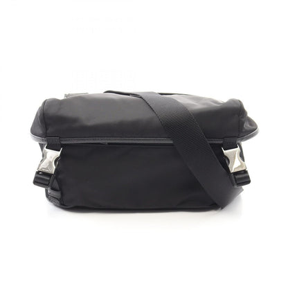 Prada Shoulder Bag Re-Nylon Black Nylon Saffiano Leather Triangle Logo