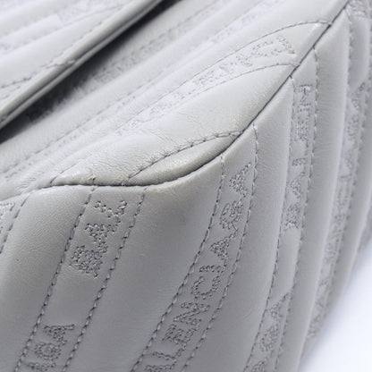 Balenciaga Shoulder Bag BB Round Gray Leather BB Chain — view 7
