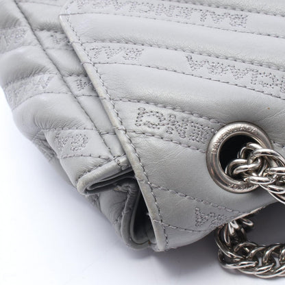 Balenciaga Shoulder Bag BB Round Gray Leather BB Chain — view 6
