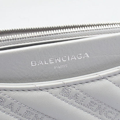 Balenciaga Shoulder Bag BB Round Gray Leather BB Chain — view 4