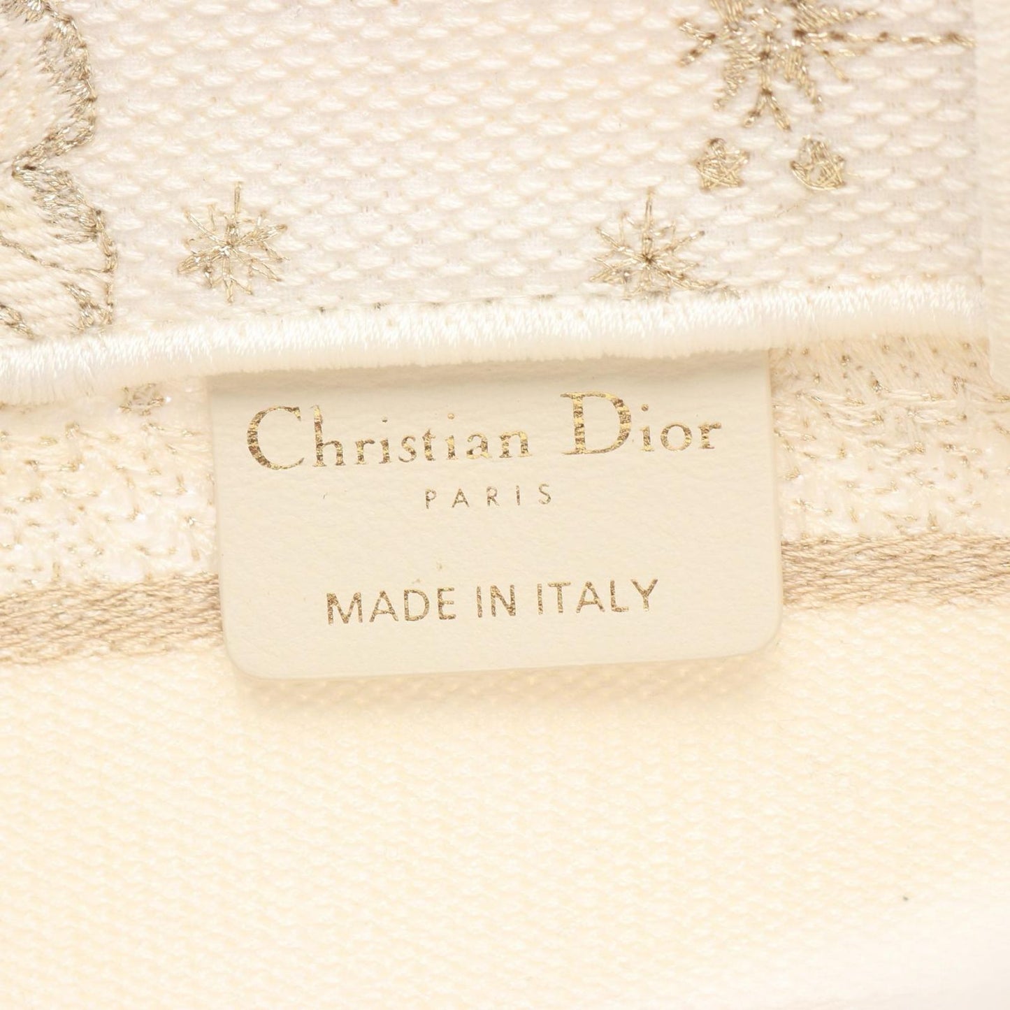 Dior Tote Book Mini Butterfly 2-Way White Champagne Gold Canvas Zodiac — view 4