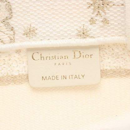 Dior Tote Book Mini Butterfly 2-Way White Champagne Gold Canvas Zodiac — view 4