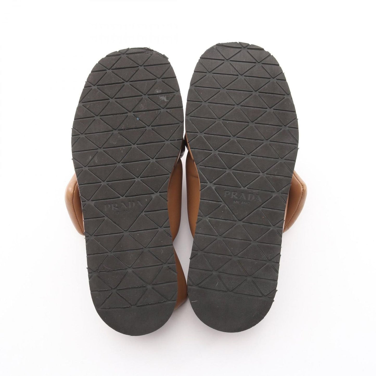 Prada Sandals Padded Nappa Leather Triangle Plate — view 4