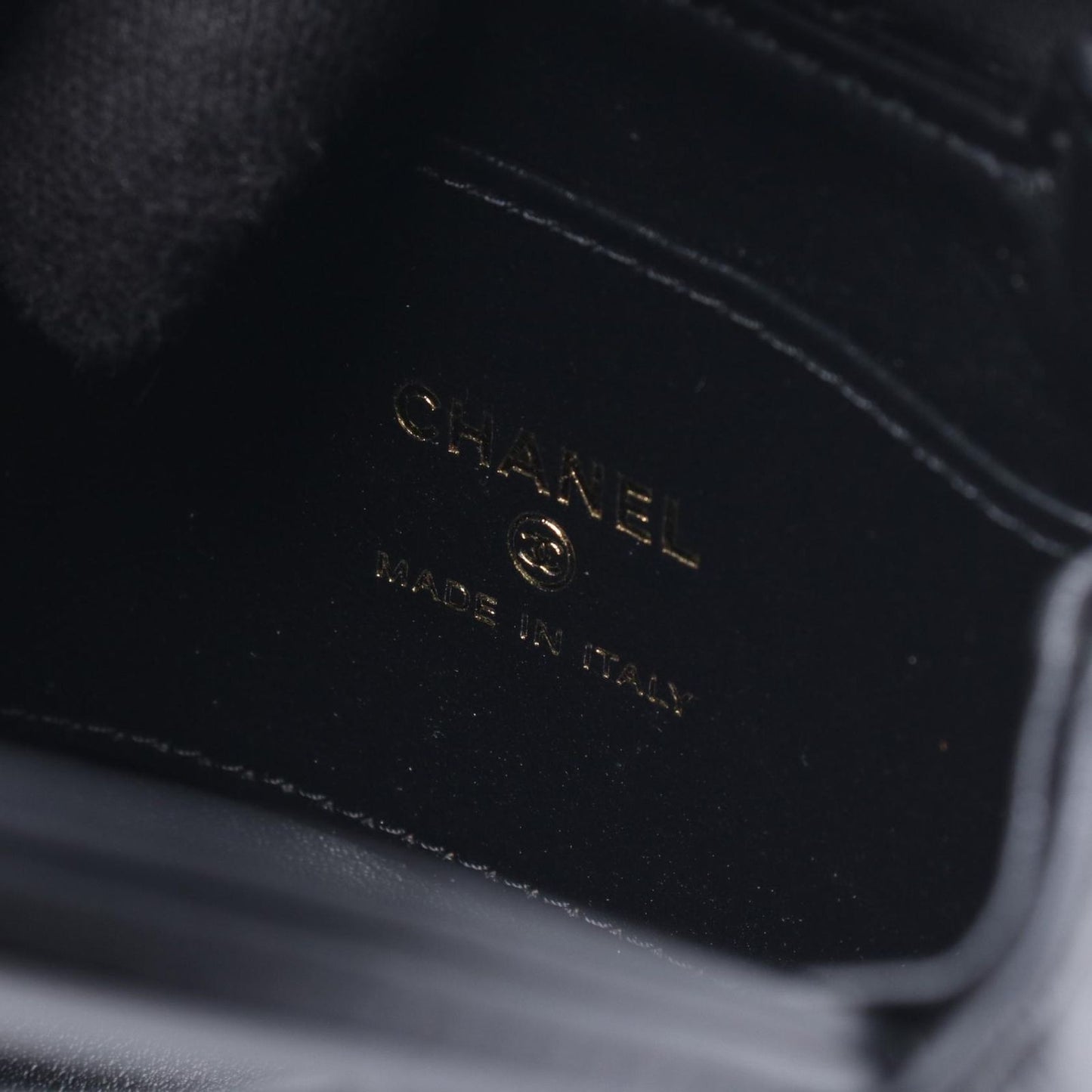 Chanel Shoulder Bag Quilted Black Lambskin Mini Shopping — view 4