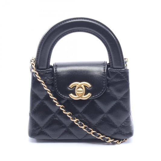 Chanel Shoulder Bag Quilted Black Lambskin Mini Shopping
