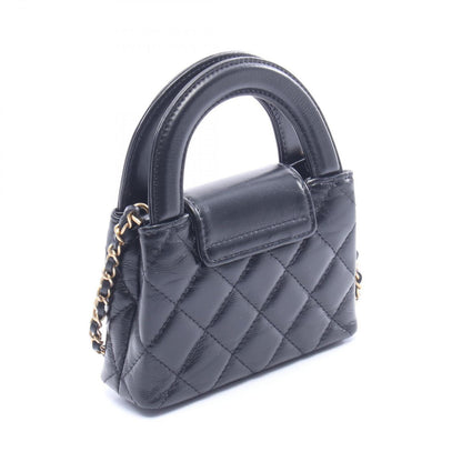 Chanel Shoulder Bag Quilted Black Lambskin Mini Shopping — view 2