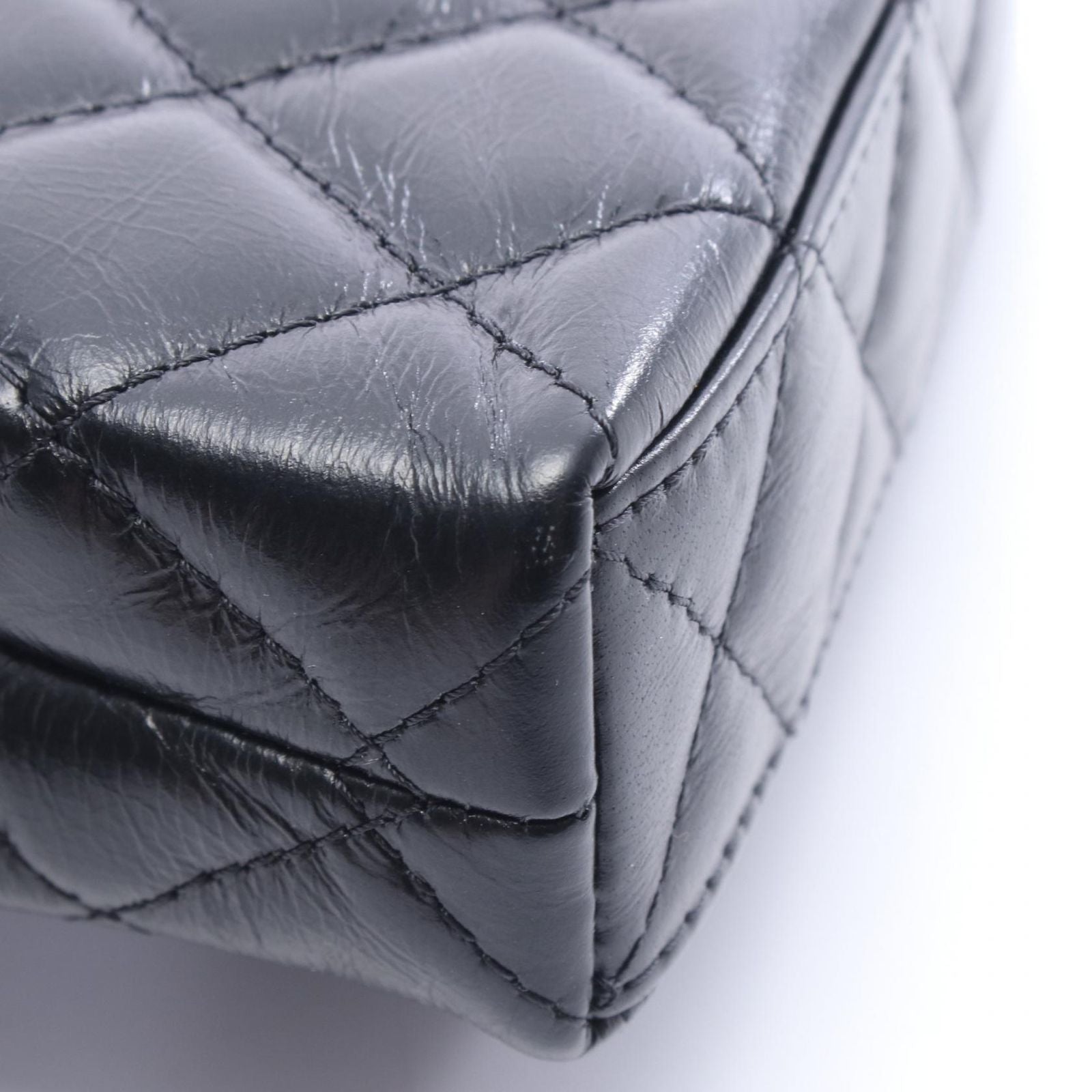 Chanel Shoulder Bag Quilted Black Lambskin Mini Shopping — view 6