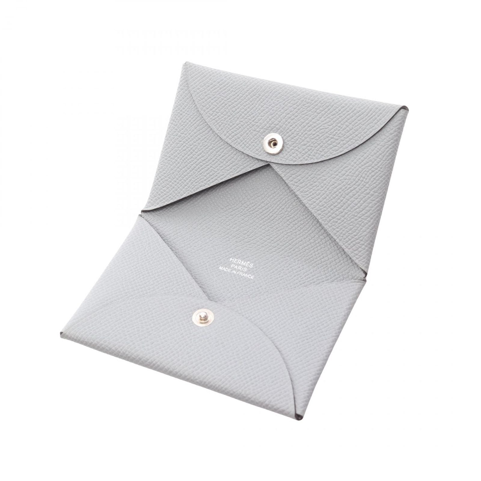 Hermes Coin Case Calvi Blue Glacier Leather — view 4