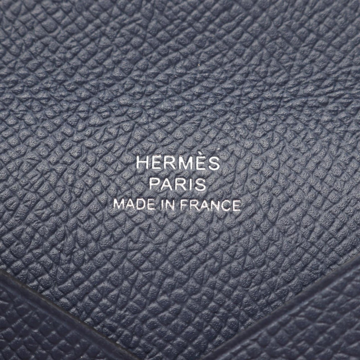 Hermes Coin Case Calvi Blue Nuit Leather — view 5