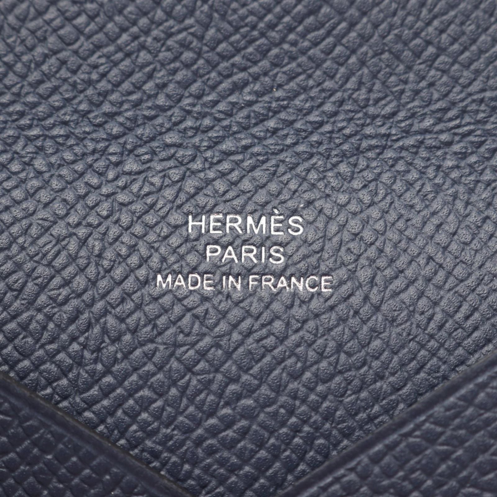 Hermes Coin Case Calvi Blue Nuit Leather — view 5