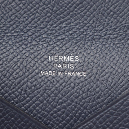 Hermes Coin Case Calvi Blue Nuit Leather — view 5