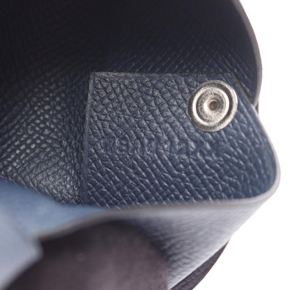 Hermes Coin Case Calvi Blue Nuit Leather — view 6