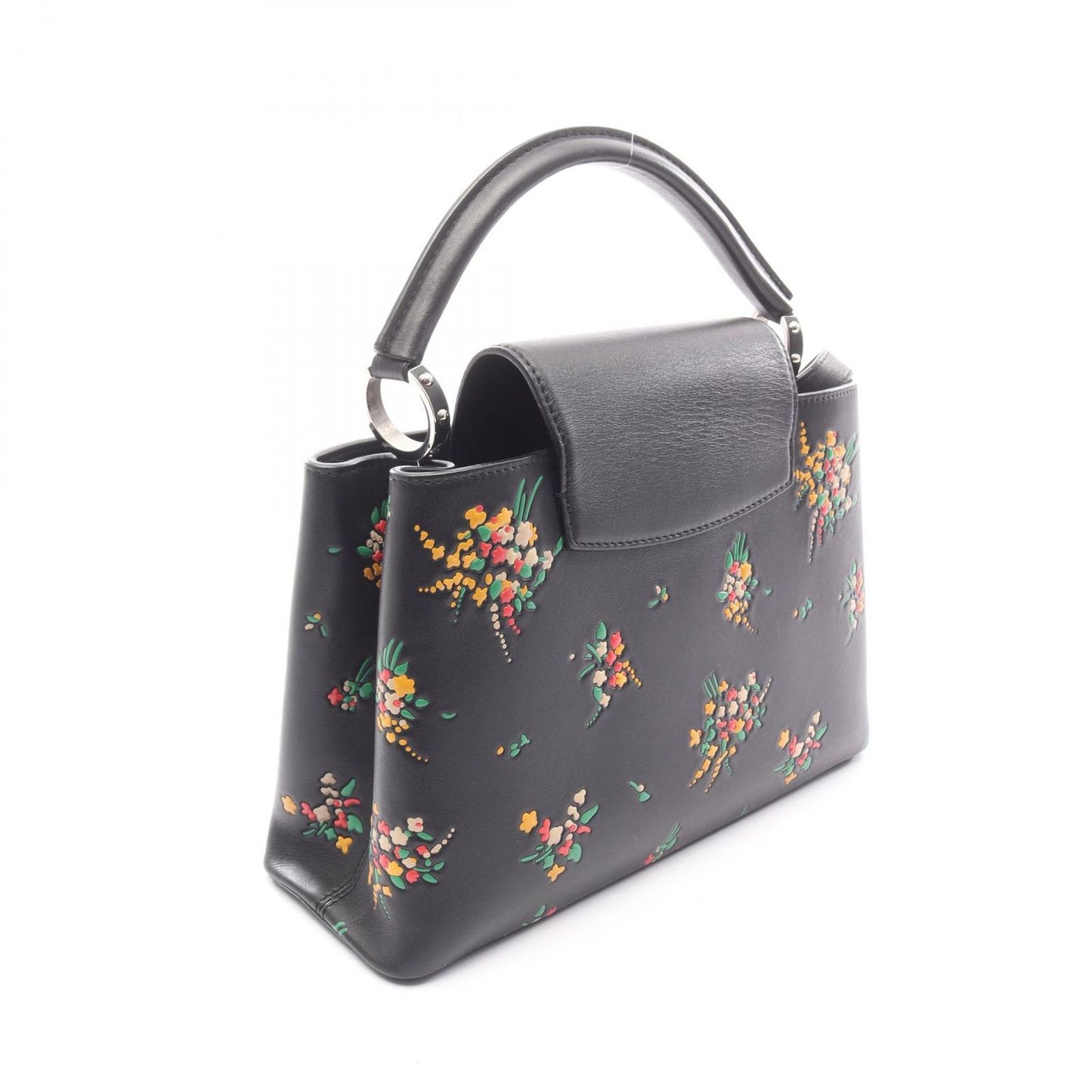 Louis Vuitton Handbag Capucines PM Blossom 2-Way Noir Floral Leather — view 2