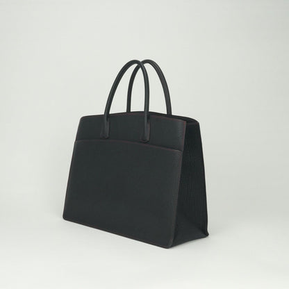 Hermes White Bus GM Business Briefcase Fjord Noir Rouge Vif Rougevif Black Red — view 2