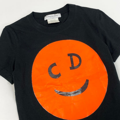 Dior Short Sleeve T-Shirt CD Smile Galliano Era Top 36 Black Orange Cotton 100% — view 4