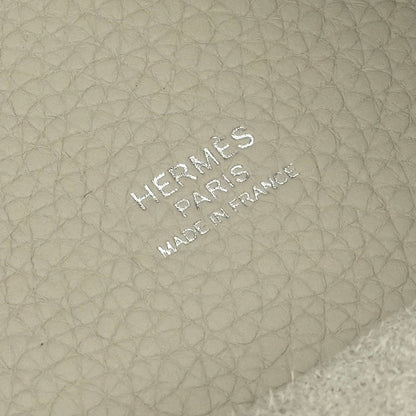 Hermes Picotin Lock MM 22 Tote Taurillon Clemence Cles Craie White Silver — view 8