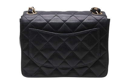 Chanel Mini Quilted 17 S Flap S Chain Shoulder Bag CC Logo Lambskin Black — view 2