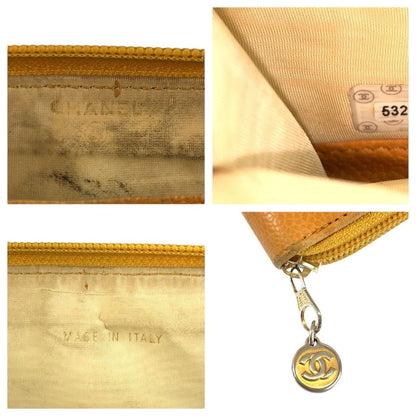 Chanel CC Logo Yellow Leather Wallet — view 3