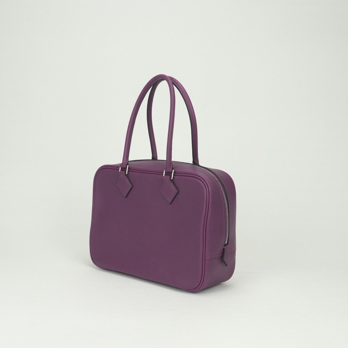 Hermes Plume 28 Tote Evercolor Anemone Pink Purple Silver Handbag — view 2