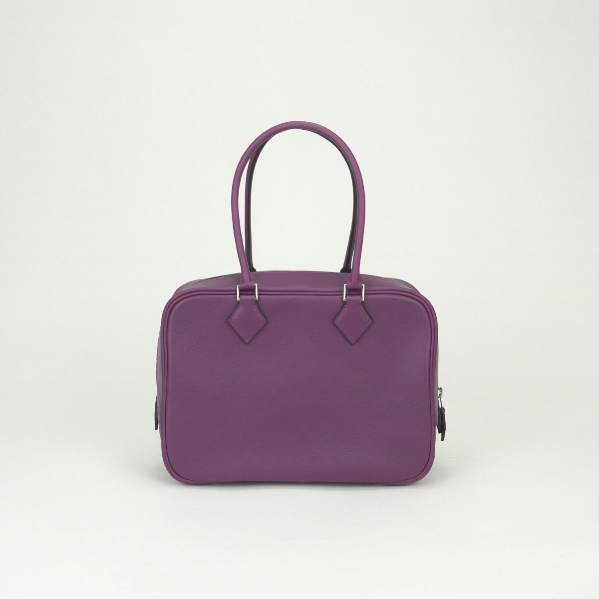 Hermes Plume 28 Tote Evercolor Anemone Pink Purple Silver Handbag — view 3