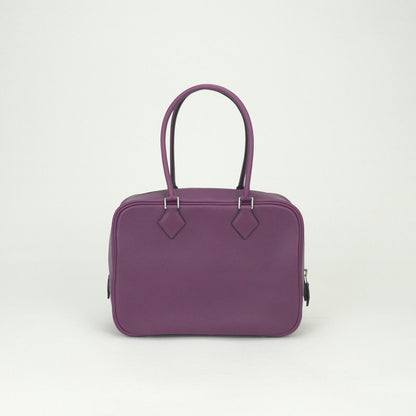 Hermes Plume 28 Tote Evercolor Anemone Pink Purple Silver Handbag — view 3