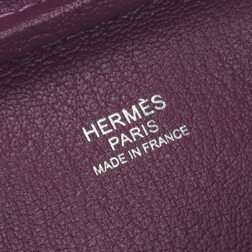 Hermes Plume 28 Tote Evercolor Anemone Pink Purple Silver Handbag — view 7