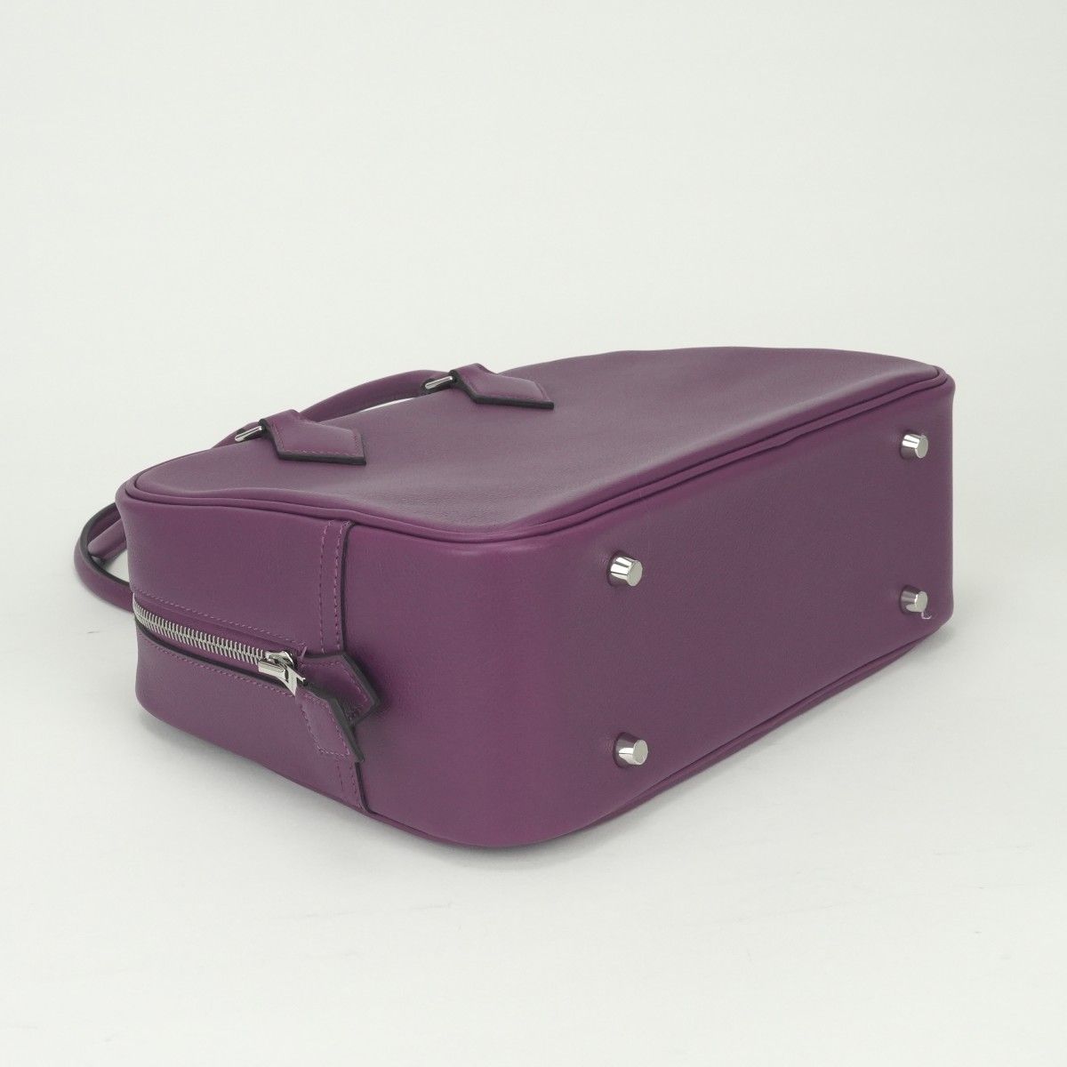Hermes Plume 28 Tote Evercolor Anemone Pink Purple Silver Handbag — view 6