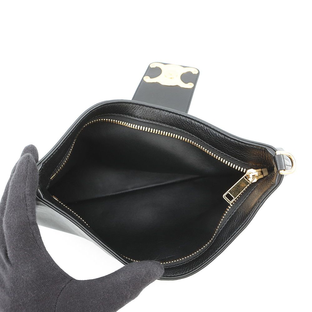 Celine Handbag Triomphe Wiltern Clutch Leather Black — view 6
