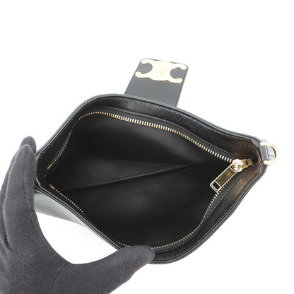 Celine Handbag Triomphe Wiltern Clutch Leather Black — view 6