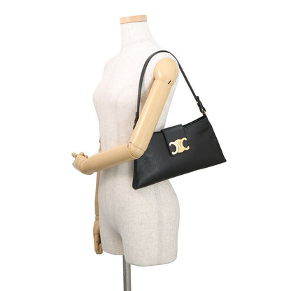 Celine Handbag Triomphe Wiltern Clutch Leather Black — view 4