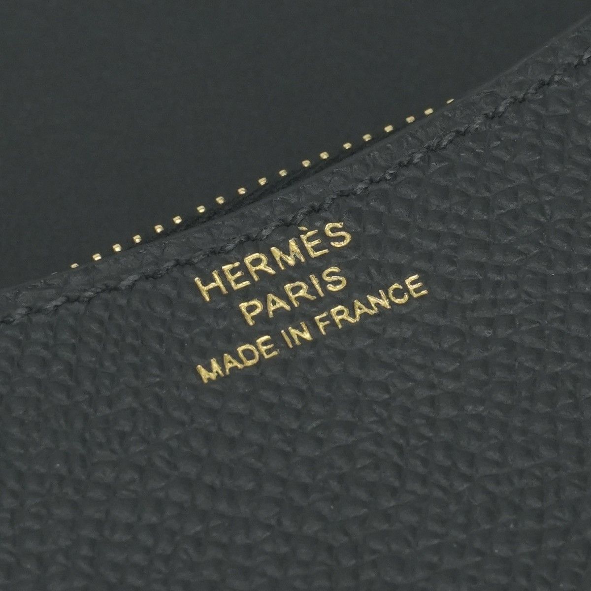 Hermes Constance Slim Wallet Bifold Mini Epsom Noir Black Gold Veau — view 9