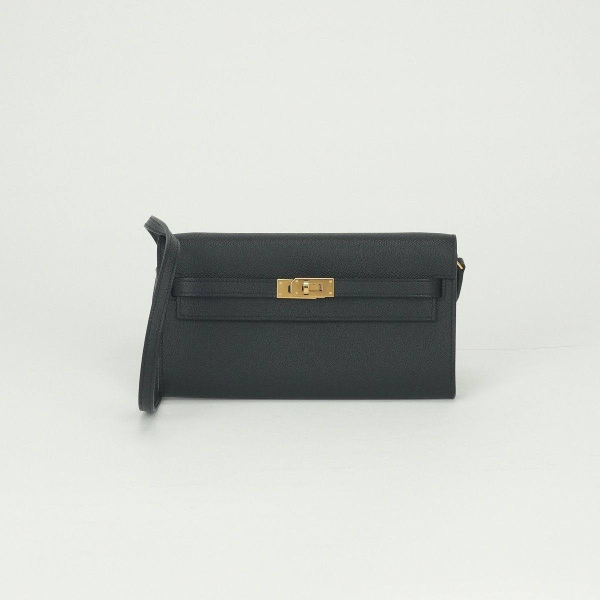 Hermes Kelly Wallet to Go Epsom Noir Black Gold Veau