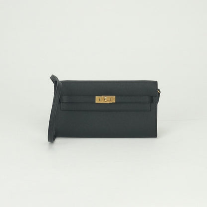 Hermes Kelly Wallet to Go Epsom Noir Black Gold Veau
