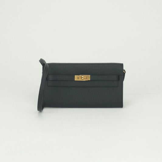 Hermes Kelly Wallet to Go Epsom Noir Black Gold Veau