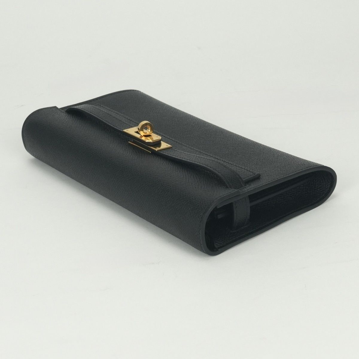 Hermes Kelly Wallet to Go Epsom Noir Black Gold Veau — view 4