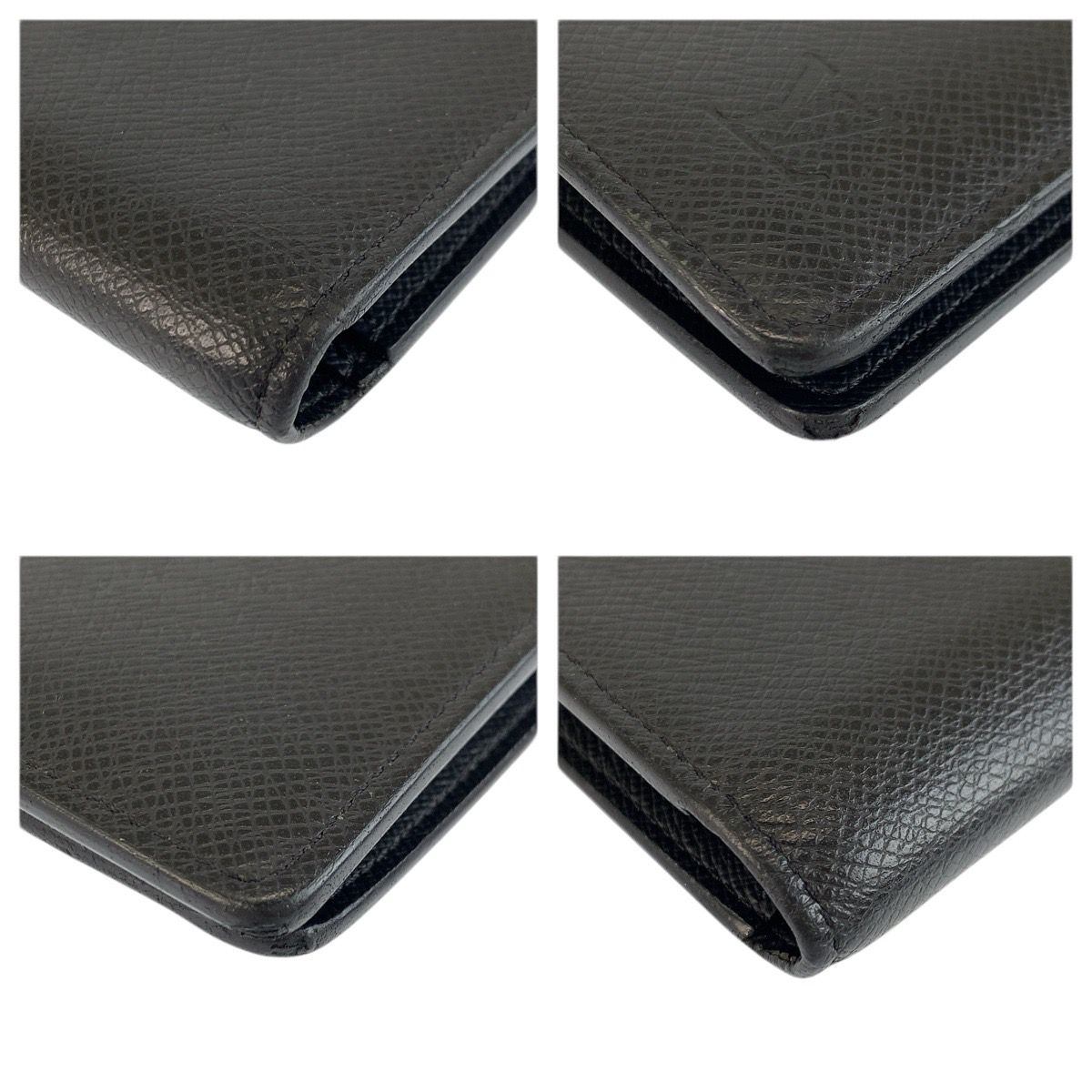 Louis Vuitton Taiga Portefeuille Brazza Noir Black Wallet — view 7