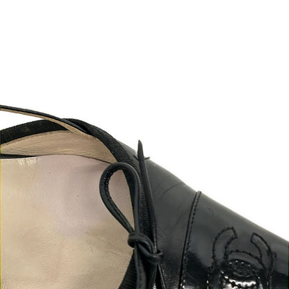 Chanel Sandals 34.5 Black Ribbon CC Logo Leather Lambskin — view 7