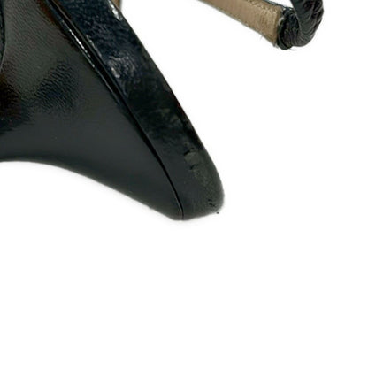 Chanel Sandals 34.5 Black Ribbon CC Logo Leather Lambskin — view 8