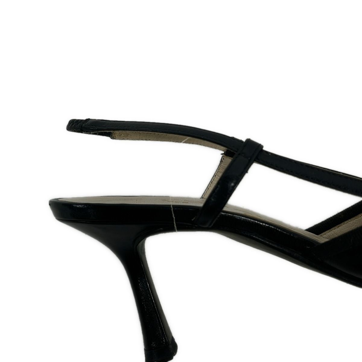 Chanel Sandals 34.5 Black Ribbon CC Logo Leather Lambskin — view 9