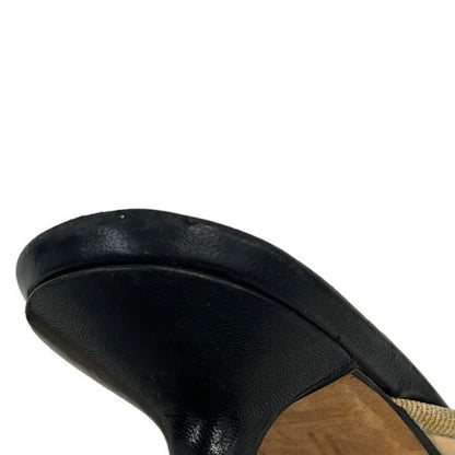 Chanel Mules 34.5 C Beige Black Ribbon CC Logo Lambskin — view 7