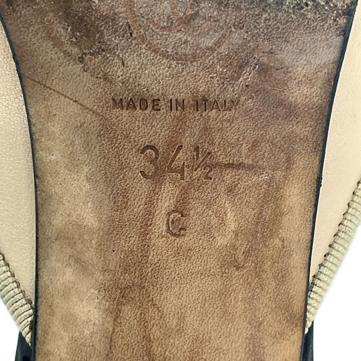 Chanel Mules 34.5 C Beige Black Ribbon CC Logo Lambskin — view 6