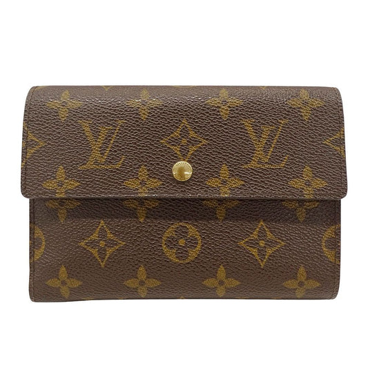 Louis Vuitton Wallet Trifold Monogram Canvas Porte Tresor Etui Chequier Brown