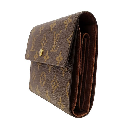 Louis Vuitton Wallet Trifold Monogram Canvas Porte Tresor Etui Chequier Brown — view 4