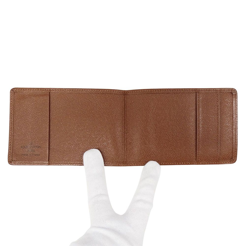 Louis Vuitton Wallet Trifold Monogram Canvas Porte Tresor Etui Chequier Brown — view 9