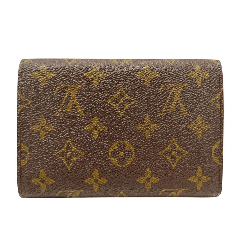 Louis Vuitton Wallet Trifold Monogram Canvas Porte Tresor Etui Chequier Brown — view 2