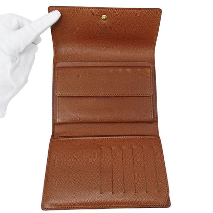 Louis Vuitton Wallet Trifold Monogram Canvas Porte Tresor Etui Chequier Brown — view 5