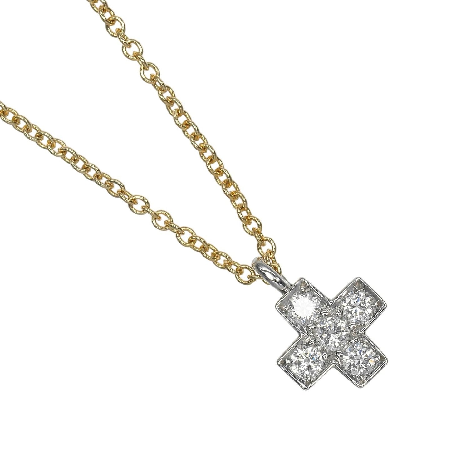 Tiffany & Co Cruciform Gold Diamond Necklace